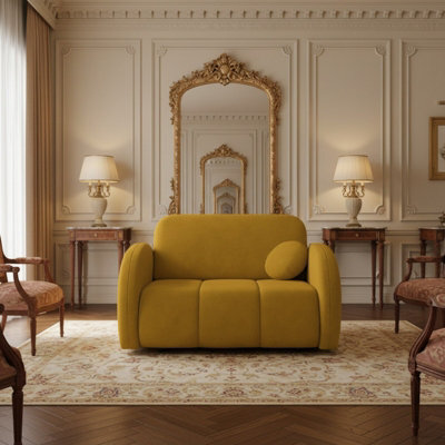 Viva Comfy Ii Living Room Sofa Bed With Storage Chipboard Frame Foam Mattress Metal Legs 132X103X85Cm Mustard - image 1