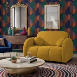 Viva Comfy Ii Living Room Sofa Bed With Storage Chipboard Frame Foam Mattress Metal Legs 132X103X85Cm Mustard - thumbnail 2