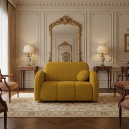Viva Comfy Ii Living Room Sofa Bed With Storage Chipboard Frame Foam Mattress Metal Legs 132X103X85Cm Mustard