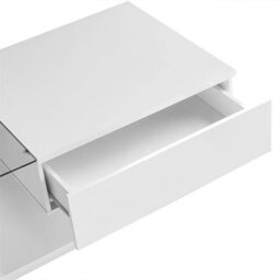 Abrihome Coffee Table, High-Gloss Black, Side Tables, Coffee Tables With Glass And Led, White - thumbnail 6