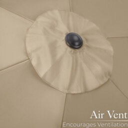 Christow 2M Parasol Sun Shade Umbrella Steel With Crank - Taupe - thumbnail 5