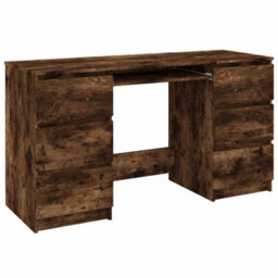 Berkfield Minimalist Writing Desk Smoked Oak 140X50X77 Cm Engineered Wood