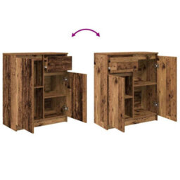 Berkfield Sideboard With Drawer Old Wood 71X35X84 Cm Engineered Wood - thumbnail 9