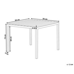 Beliani Garden Dining Table Prato 95 Cm 95 Cm Grey - thumbnail 3