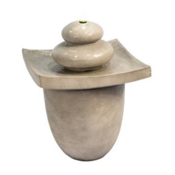 Teamson Home Garden Outdoor Water Feature, Large Square Water Fountain, 2 Tier Design, With Led Lights - Light Brown - thumbnail 6