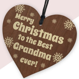 Red Ocean Grandma Christmas Wooden Plaque Gifts From Grandchildren, Grandparent Gifts From Grandson Granddaughter, - thumbnail 2
