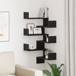 Vidaxl Wall Shelf 2 Pcs Black Oak 40 X 40 X 49.5 Cm Engineered Wood - thumbnail 1
