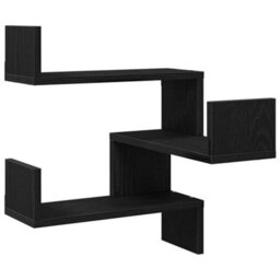 Vidaxl Wall Shelf 2 Pcs Black Oak 40 X 40 X 49.5 Cm Engineered Wood - thumbnail 4