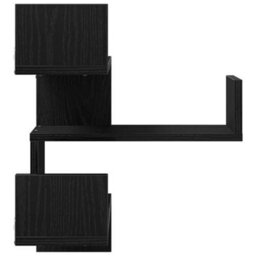 Vidaxl Wall Shelf 2 Pcs Black Oak 40 X 40 X 49.5 Cm Engineered Wood - thumbnail 6