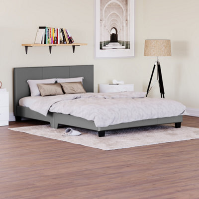 Lassic Vida Designs Lisbon Grey 4Ft6 Double Faux Leather Bed Frame - image 1