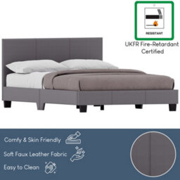Lassic Vida Designs Lisbon Grey 4Ft6 Double Faux Leather Bed Frame - thumbnail 6