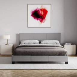 Lassic Vida Designs Lisbon Grey 4Ft6 Double Faux Leather Bed Frame - thumbnail 3
