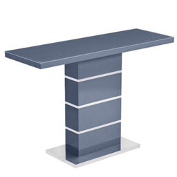 Furniture in Fashion Parini High Gloss Console Table In Grey With Glass Top - thumbnail 2
