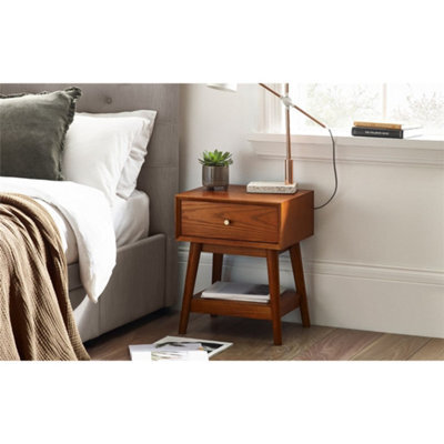 Ashfield Cherry Ash 1 Drawer Side Table - image 1