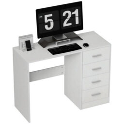 Computer Desk With 4 Drawers High Gloss Home Office