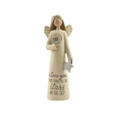 Feather & Grace Angel Figurine - I Love You (Stars) - image 1