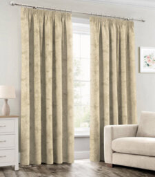 Velosso Cotton Ringtop Curtains With Header Tape Top, Ring Top Finish - Machine Cold Washable, Minimalist Design, Various Sizes - Natural