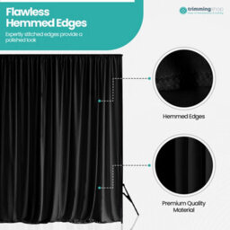 Neel Blue 3X6 Metres Ice Silk Backdrop Photography Curtains, Black - thumbnail 5