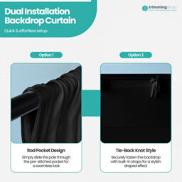 Neel Blue 3X6 Metres Ice Silk Backdrop Photography Curtains, Black - thumbnail 7