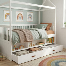 Nöa & Nani Noa & Nani Lottie Bo Peep House Day Bed With Pull-Out Trundle In Classic White - thumbnail 4