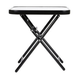 Foldable Patio Coffee Table With Tempered Glass Top, Sturdy Metal Frame, And Non-Slip Feet - thumbnail 5