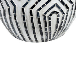 Beliani Arden Home Vase - Black And White Terracotta Stoneware With Glass Inlay, 38Cm X 50Cm - thumbnail 6