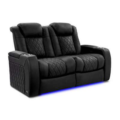 Valencia Tuscany Xl Ultimate Luxury Edition Home Theater Seating Row Of 2 Loveseat Onyx Nappa Leather Power Recliner - image 1