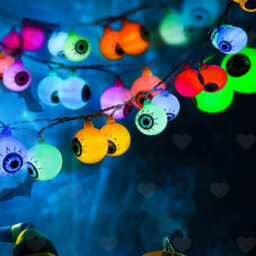 Amorly 3M Halloween Eyeball String Lights, 20Led Battery Operated Light Strings, Spooky Ambience Lighting For Indoor Halloween Displays - thumbnail 4
