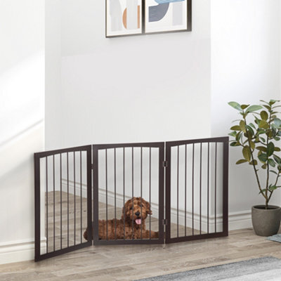 Pawhut Folding Pet Gate Fence Free Standing Child Safety Indoor Wood Durable - image 1