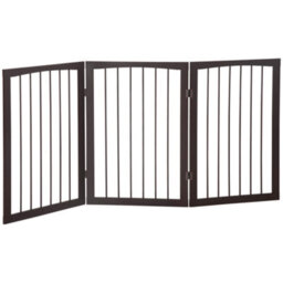 Pawhut Folding Pet Gate Fence Free Standing Child Safety Indoor Wood Durable - thumbnail 2