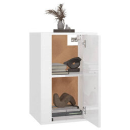 Berkfield Wall Mounted Tv Cabinet High Gloss White 40X34.5X60 Cm - thumbnail 3
