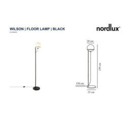 Nordlux Wilson Glass Floor Lamp Floating  Black,mains - thumbnail 7