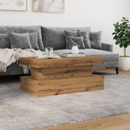 Berkfield Coffee Table With Led Lights Artisian Oak 90X50X40 Cm - thumbnail 4
