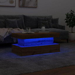 Berkfield Coffee Table With Led Lights Artisian Oak 90X50X40 Cm - thumbnail 5