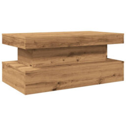 Berkfield Coffee Table With Led Lights Artisian Oak 90X50X40 Cm - thumbnail 3