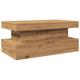 Berkfield Coffee Table With Led Lights Artisian Oak 90X50X40 Cm - thumbnail 9