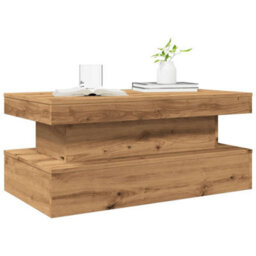 Berkfield Coffee Table With Led Lights Artisian Oak 90X50X40 Cm - thumbnail 6
