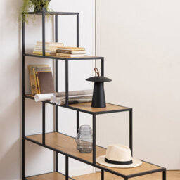 Furniture To Go Seaford Bookcase With 4 Shelves In Black And Oak - thumbnail 6