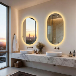 Luvodi 500X800mm Oval Led Bathroom Mirror Anti-Fog Dimmable Backlit Vanity Mirrors  Horizontal/vertical - thumbnail 8
