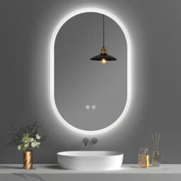 Luvodi 500X800mm Oval Led Bathroom Mirror Anti-Fog Dimmable Backlit Vanity Mirrors  Horizontal/vertical - thumbnail 1