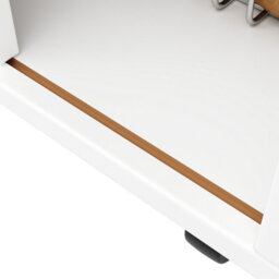 Btm Kitchen Trolley With Worktop And Wheels, Wood Grain Finish, Sliding Doors, Drawers And Spice Rack, White - thumbnail 6
