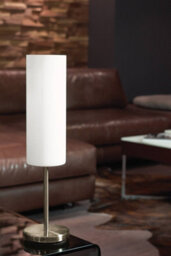 Eglo Troy 3 Satin Nickel And White Glass And Metal Table Lamp, (D) 10.5Cm - thumbnail 4
