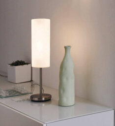 Eglo Troy 3 Satin Nickel And White Glass And Metal Table Lamp, (D) 10.5Cm