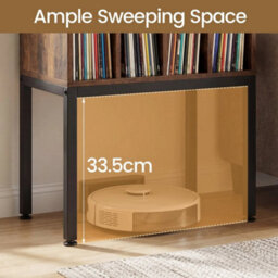Record Storage Table With Raised Metal Legs Vinyl Display Shelf For Music Room - thumbnail 4