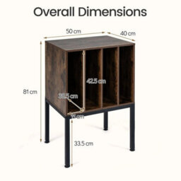 Record Storage Table With Raised Metal Legs Vinyl Display Shelf For Music Room - thumbnail 2