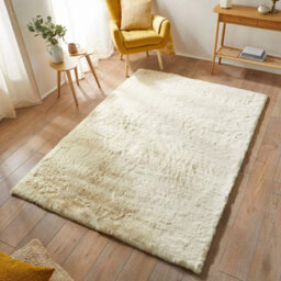 Xample Concept Looms Heavenly Faux Fur Rug 115 X 175 Cm Silky Soft Cream Polyester Shell Rug With 50mm Pile, Machine Woven - thumbnail 1