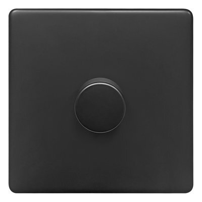 Long Life Lamps Company Matt Black 1 Gang 2 Way Led Dimmer 5W To 100W Screwless Bl350Led - image 1