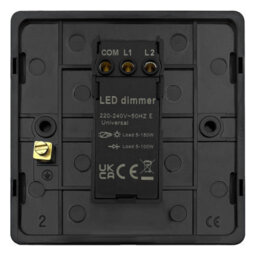 Long Life Lamps Company Matt Black 1 Gang 2 Way Led Dimmer 5W To 100W Screwless Bl350Led - thumbnail 4