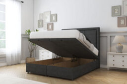 "Comfort Savoy Graphite Dumfries Ottoman Bed Base With 54"" Floor Standing Headboard 4'6 Double" - thumbnail 2