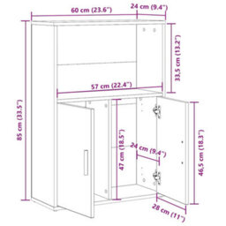 Berkfield Durable Bookcase Concrete Grey 60X24X85 Cm Engineered Wood - thumbnail 9